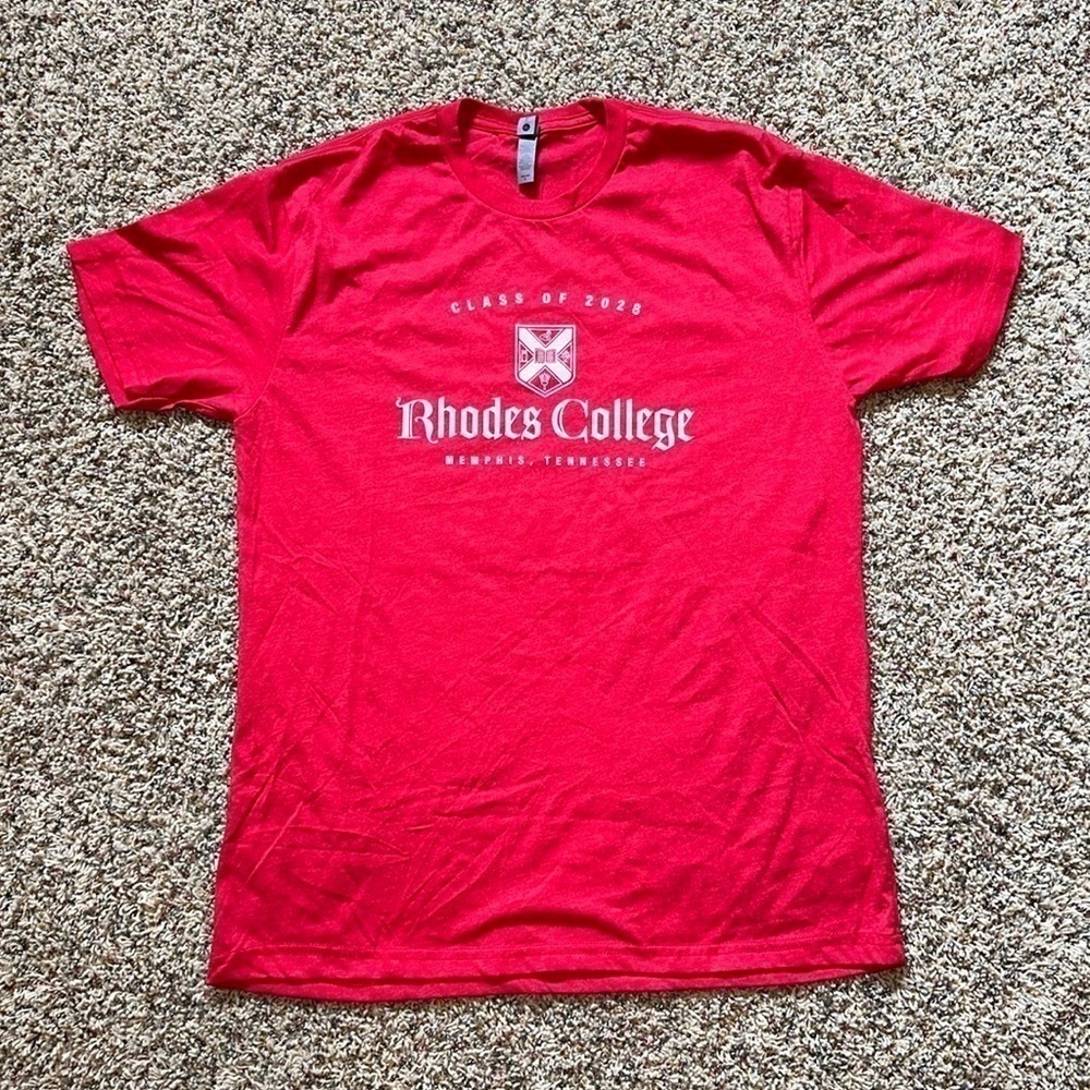 Men’s Rhodes College Red T-Shirt Class of 2028 Size L